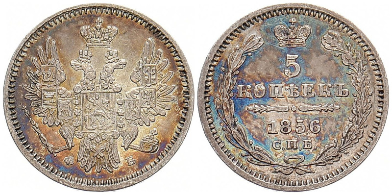 RUSSLAND GROSSFUERSTENTUM / KAISERREICH
Alexander II., 1855 - 1881. 5 Kopeken 1...