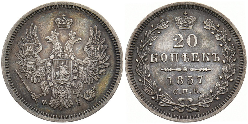 RUSSLAND GROSSFUERSTENTUM / KAISERREICH
Alexander II., 1855 - 1881. 20 Kopeken ...