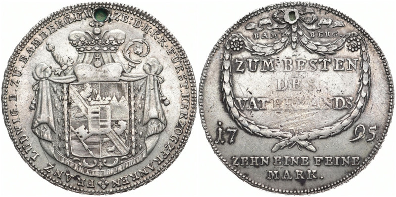 BAMBERG. Bistum
Franz Ludwig von Erthal, 1779 - 1795. Konventionstaler 1795, Nü...