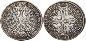 FRANKFURT AM MAIN, Reichsmünzstätte
 60 Kreuzer (Gulden) 1675. J. u. F. 566; Dav. 516. 19.25 g. Henkel- und Bearbeitungsspuren, sehr schön