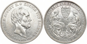 SACHSEN, Kurfürsten und Albertiner
Friedrich August II., 1836 - 1854. Taler 1854 F, auf seinen Tod. Thun 329; Dav. 881; AKS 117; Kahnt 452. 22.24 g. ...
