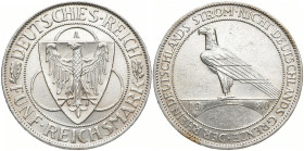 WEIMARER REPUBLIK
 5 Mark 1930 A. Rheinlandräumung. J. 346. 25.02 g. Fast vorzüglich