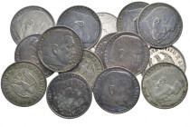 DRITTES REICH
 5 Reichsmark 1935 (11x) und 1936 (4x). Hindenburg. 187,5 g Feinsilber. J. 360. 15 Stück. 208.46 g. Sehr schön-vorzüglich