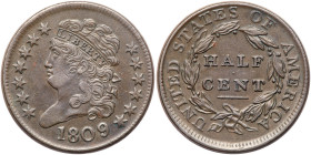 1809/6 Classic Head Half Cent. XF