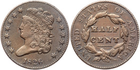 1826 Classic Head Half Cent. XF