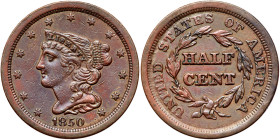 1850 Coronet Head Half Cent. AXF