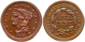 1857 Coronet Head Cent. Small date. PCGS PF65