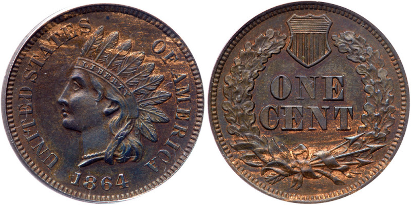 1864 Indian Head Cent. Bronze, with "L". PCGS MS63

1864. Bronze, with "L". PC...