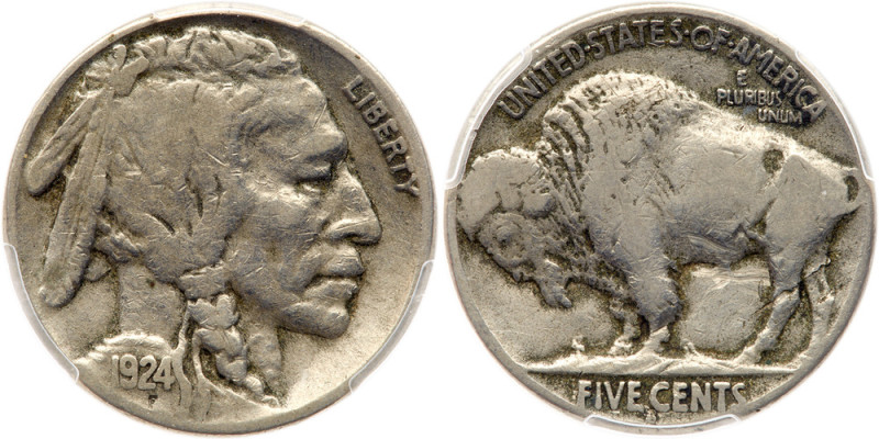1924-S Buffalo Nickel

1924-S. PCGS Genuine, Gouged-Fine Detail (PCGS # 3953) ...