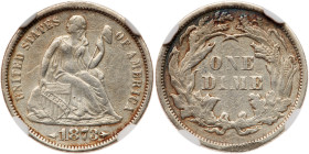 1873 Liberty Seated Dime. Arrows
