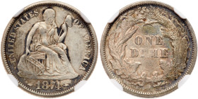 1874 Liberty Seated Dime. Arrows