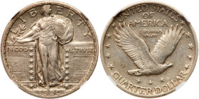 1920-D Liberty Standing Quarter Dollar. NGC EF45