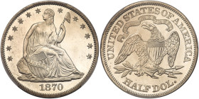 1870 Liberty Seated Half Dollar. PCGS PF65