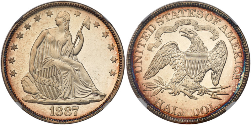 1887 Liberty Seated Half Dollar. NGC PF65

1887. NGC graded Proof 65 Cameo. Mo...