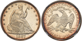 1887 Liberty Seated Half Dollar. NGC PF65