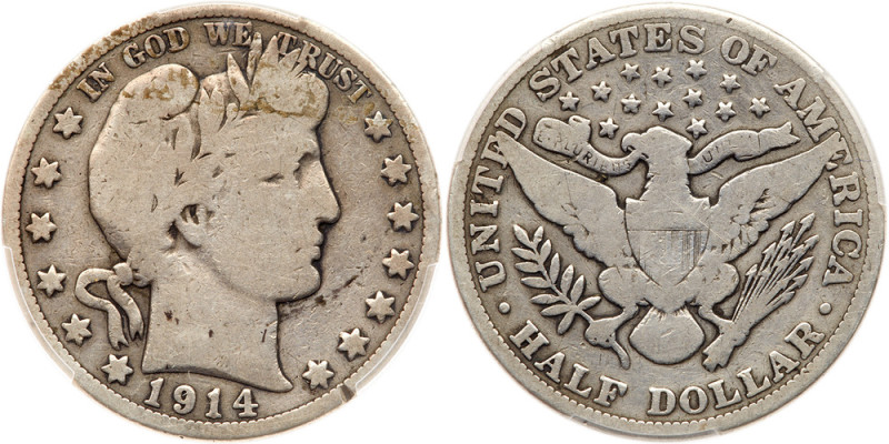 1914 Barber Half Dollar. PCGS G6

1914. PCGS graded Good-6. (PCGS # 6530) Esti...