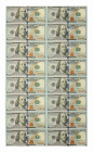 $100 sixteen note uncut sheet