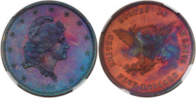 1860 Pattern Half Eagle. Copper, reeded edge. NGC PF65