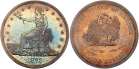 1873 Pattern Trade Dollar. Silver, reeded edge. PCGS PF63