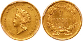 1854 $1 Gold Indian
