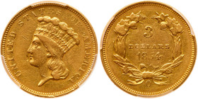 1854-O $3 Gold