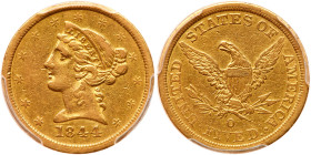 1844-O $5 Liberty