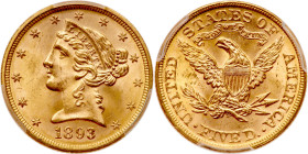 1893 $5 Liberty. PCGS MS64