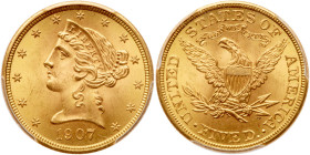 1907 $5 Liberty. PCGS MS65