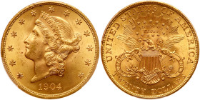 1904 $20 Liberty. PCGS MS65