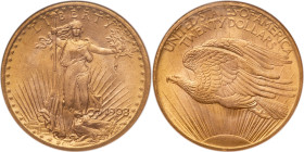 1908 $20 St. Gaudens. No motto. NGC MS66