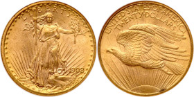 1908 $20 St. Gaudens. No motto. NGC MS64