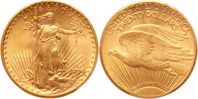 1909-S $20 St. Gaudens. PCGS MS62