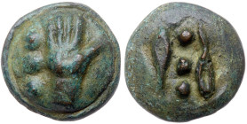 Anonymous. AE Aes Grave Quadrans 43 mm, (27.15 g), ca. 280 BC. XF