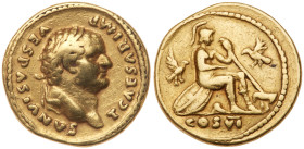 Titus. Gold Aureus (7.31g), as Caesar, AD 69-79. PCGS VF