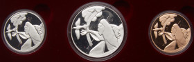 Israel. Gold 10 New Sheqalim plus Silver 2 and 1 New Sheqel, 1998. PF