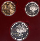 Israel. Gold 10 New Sheqalim plus Silver 2 and 1 New Sheqel, 1999. PF