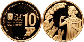 Israel. 10 New Sheqalim, 2000. PF