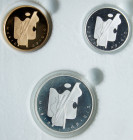 Israel. Gold 10 New Sheqalim plus silver 2 and 1 New Sheqel, 2001. PF