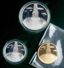 Israel. Gold 10 New Sheqalim plus silver 2 and 1 New Sheqel, 2002. PF