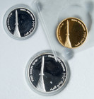 Israel. Gold 10 New Sheqalim plus silver 2 and 1 New Sheqel, 2003. PF