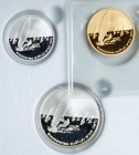 Israel. Gold 10 New Sheqalim plus silver 1 and 2 New Sheqel, 2004. PF