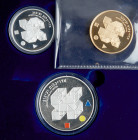 Israel. Gold 10 New Sheqalim plus silver 2 and 1 New Sheqel, 2004. PF