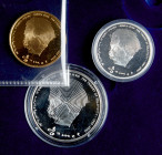 Israel. Gold 10 New Sheqalim plus silver 2 and 1 New Sheqel, 2005. PF