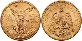 Mexico. 37.5 Grams Pesos (50 Pesos), 1943. BU
