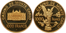 Monaco. 1000 Franc Gold Gambling Chip, 1979-FM. PCGS MS67