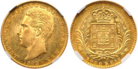 Portugal. 2000 Reis, 1865. NGC MS63