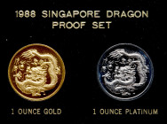 Singapore. 1 Ounce Gold and Platimum Set, 1988. PF
