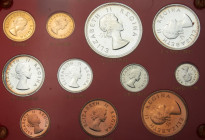 South Africa. Proof Set with Gold Sovereign and ½ Sovereign, 1955. PF