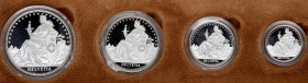 Switzerland. Helvetia Platinum Set: 1/10, 1/4, 1/2 and 1 Unze, 1987. PF