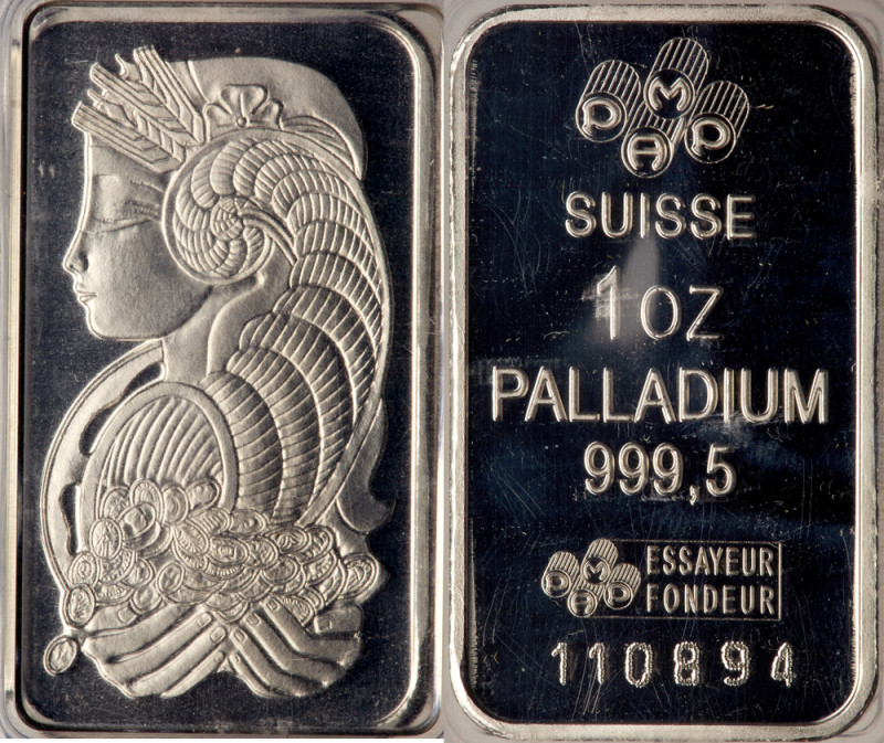 Switzerland. Palladium 1 Ounce Bar. PF

Switzerland. Palladium 1 Ounce Bar. 99...